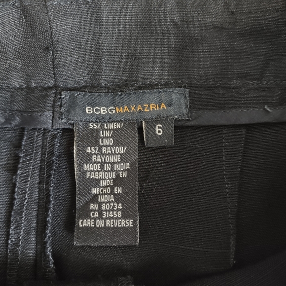 BCBG Maxazria Linen Blend Women Skirt Embroidered Flowers Knee Length Size 6 - Picture 10 of 11